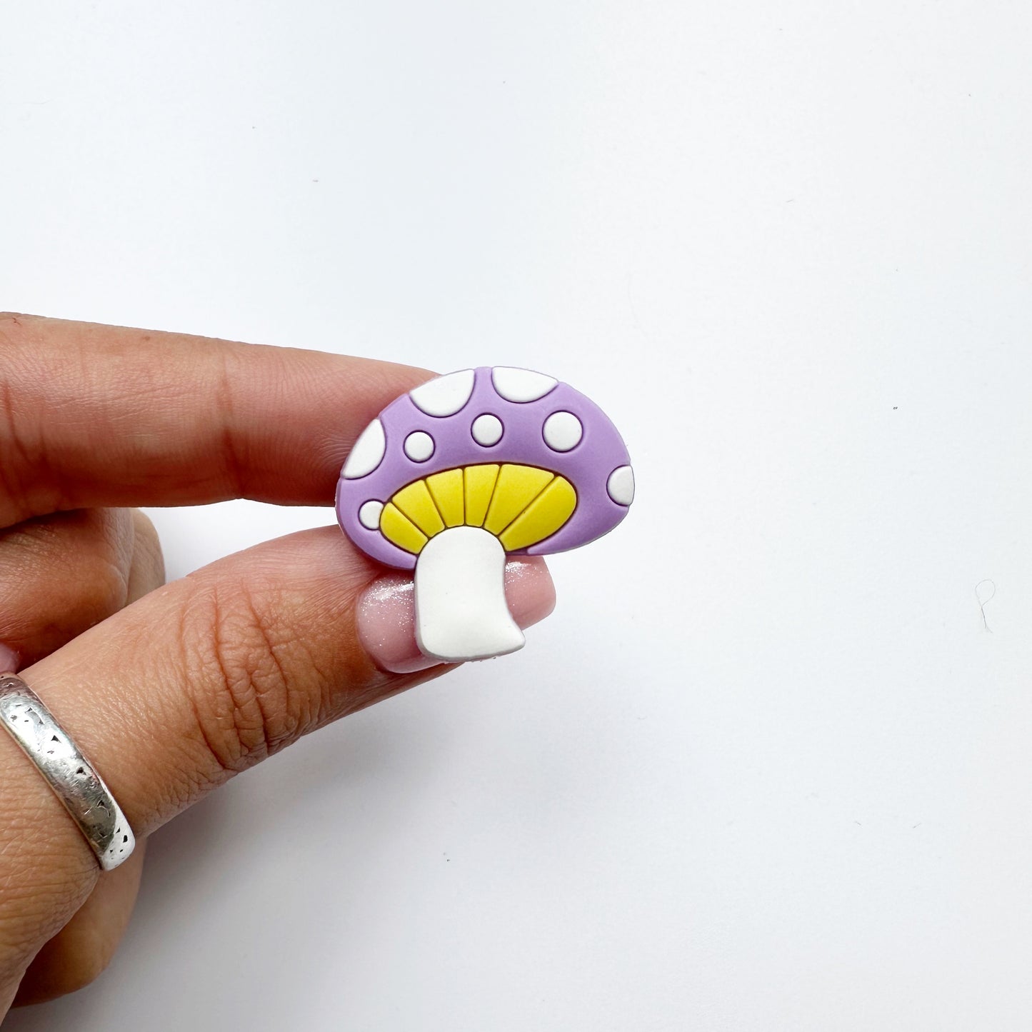 Purple Mushroom Croc Charm