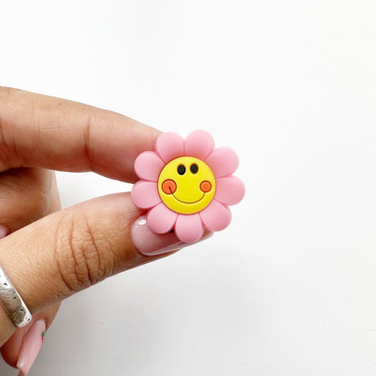 Pink & Yellow Happy Flower Charm