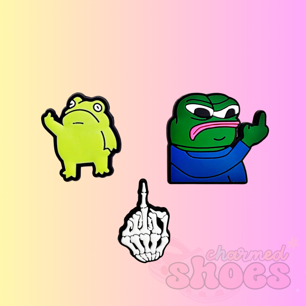 Swearing Frog, Swearing Gesture Charms